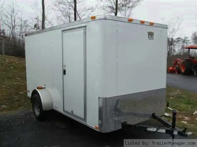 12ft  White w/Double Rear Doors Cargo Trailer