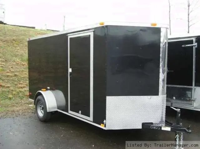 12ft V-Nose Black Cargo Trailer
