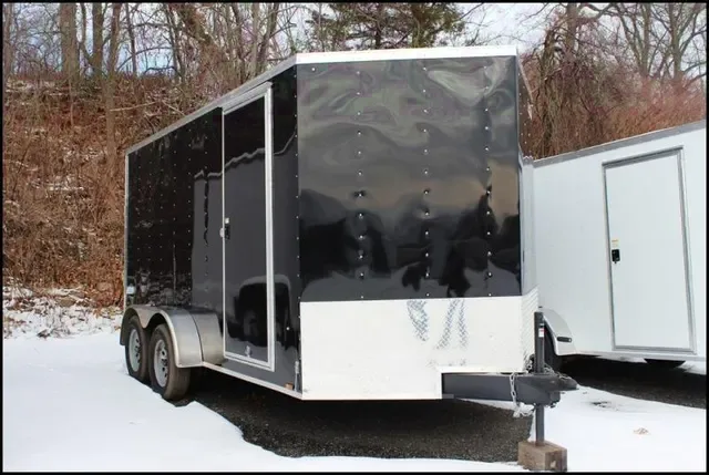 V-NOSE BLACK 14FT ENCLOSED CARGO TRAILER
