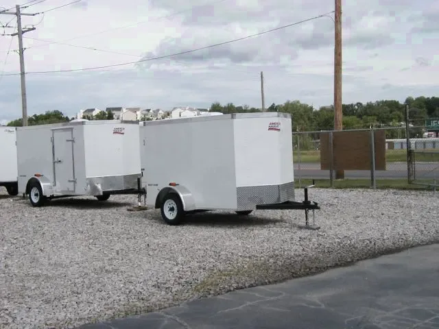 8ft White Cargo Trailer w/Single Rear Door