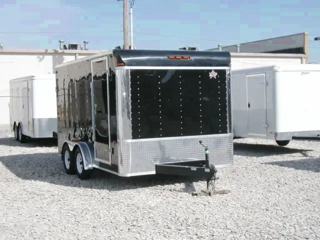 14ft Black Cargo Trailer w/ Flat Front