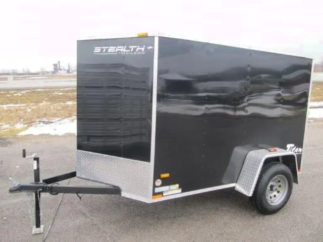 8ft Enclosed Trailer Black V-Nose