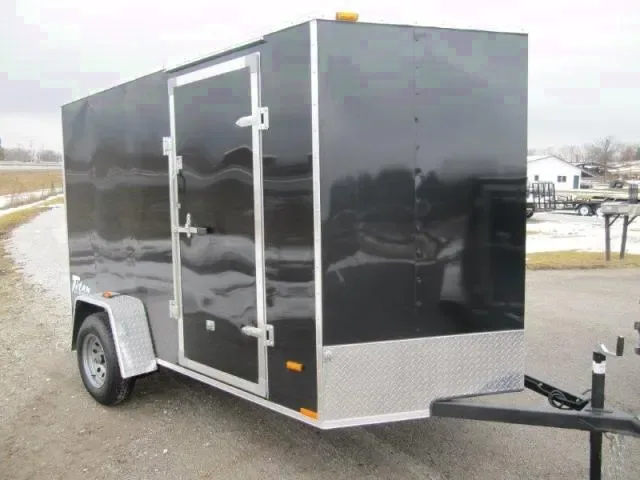 10FT Enclosed Trailer Black V-Nose