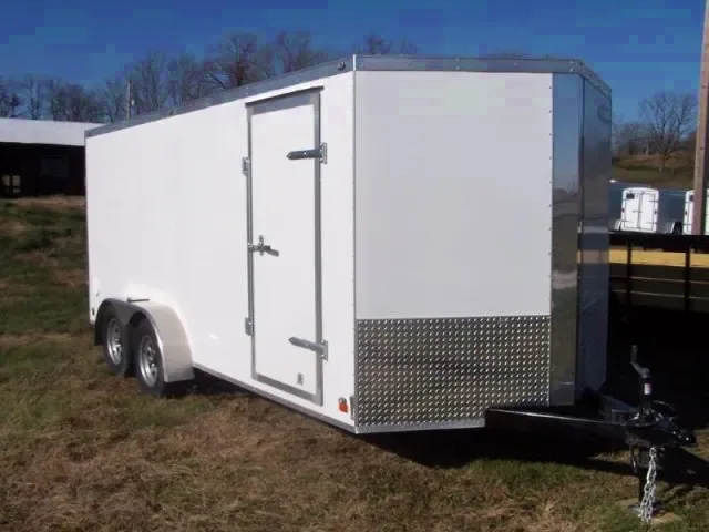 16FT Enclosed Trailer White V-Nose 2-3500lb Axles
