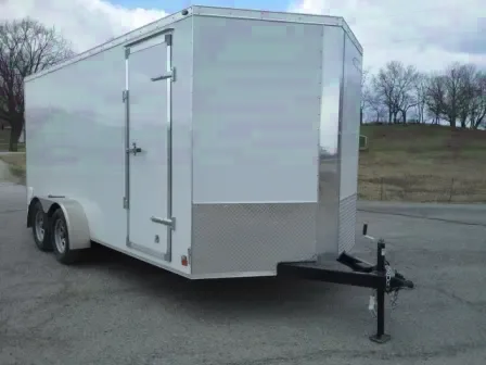 16FT WHITE V-NOSE ENCLOSED CARGO TRAILER