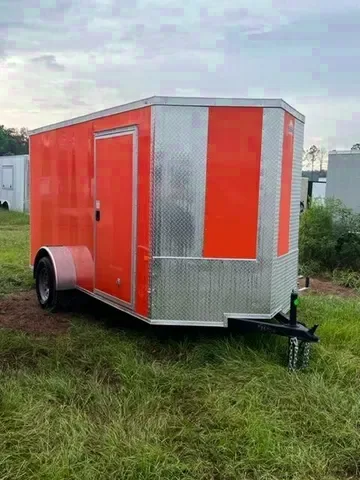 Orange V-nose 12ft SA Cargo Trailer