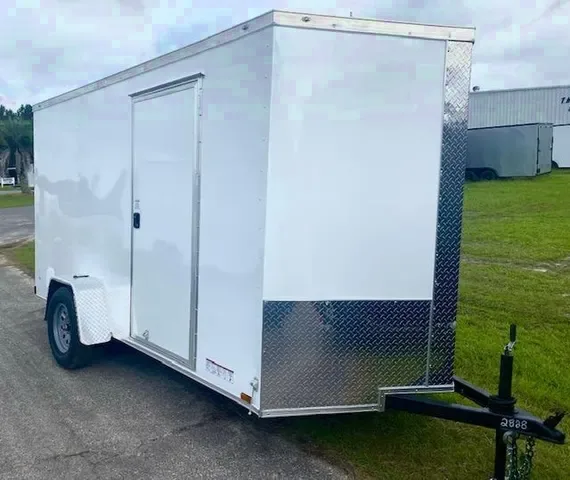 12ft White Cargo Trailer w/1-3500lb Axle