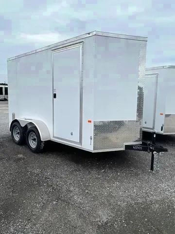 12ft White Tandem 3500lb Axle Cargo Trailer