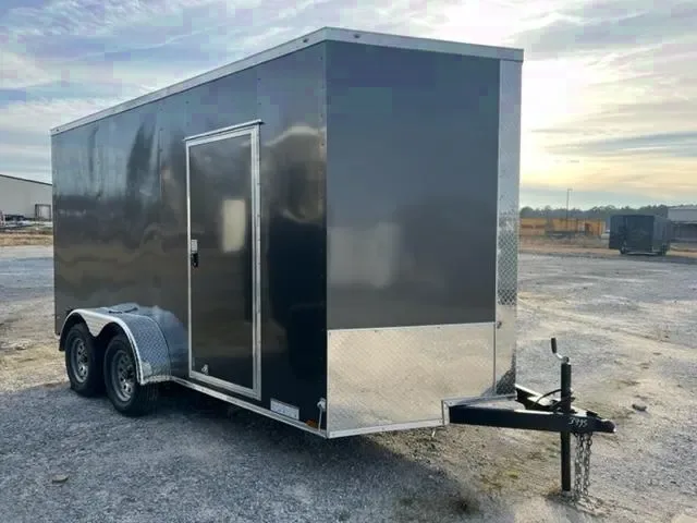 Charcoal 14ft Steel Cargo / Enclosed Trailer