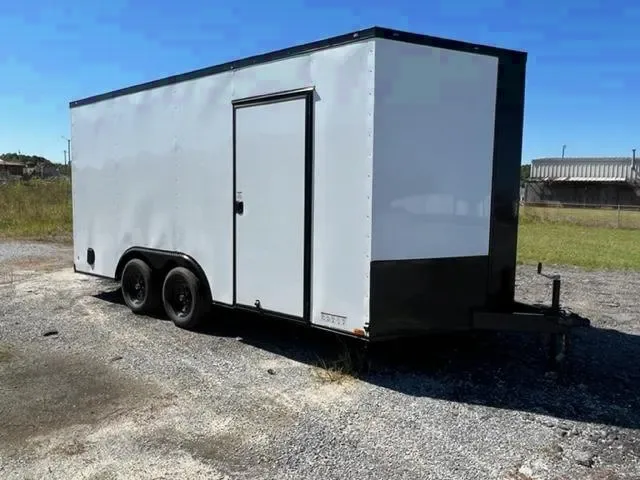 16FT BEAUTIFUL SILVER CARGO TRAILER W/BLACKOUT PACKAGE