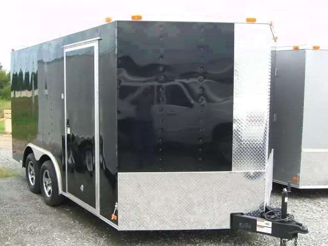 16ft Black Cargo Trailer w/Spare Mount