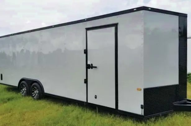 20ft Silver Enclosed Trailer w/Black Trim