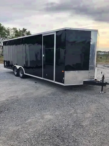 24ft Black Cargo Trailer w/Stone Guard