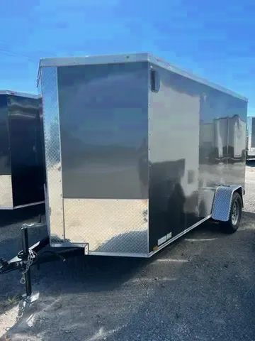 Charcoal V-nose Enclosed 12ft Trailer