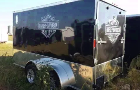 Black V-Nose 14ft Tandem Axle - Harley Emblems Sold Separately