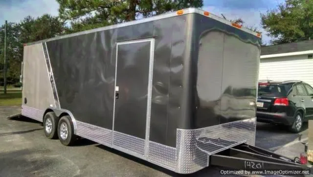 Two Toned 20ft Flat Front Enclosed Car Hauler Trailer