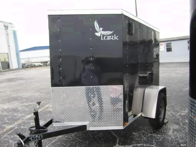8ft  Cargo w/Rear Ramp-Black All Aluminum