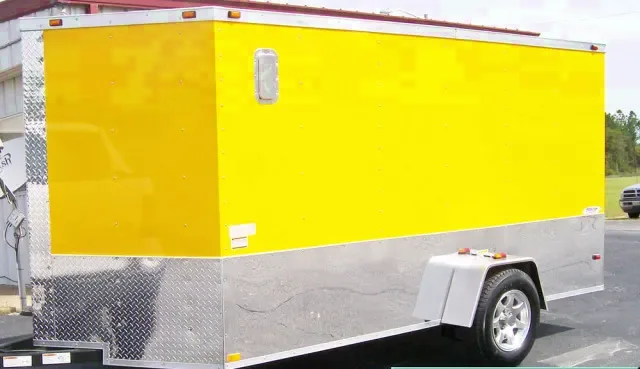 Yellow 14ft V-nose Motorcycle Trailer