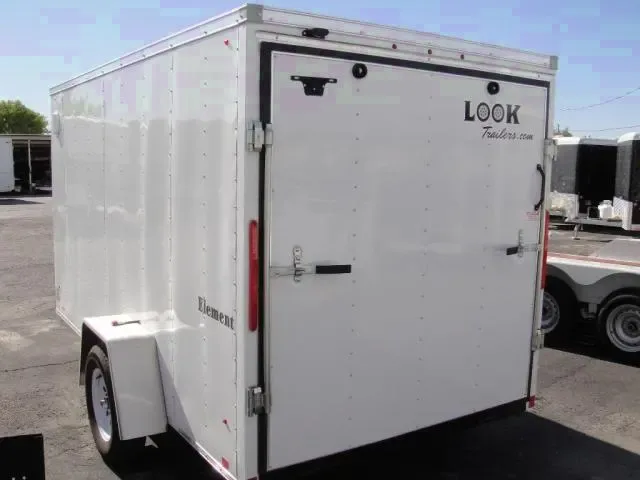 White Cargo Trailer 12ft Ramp Door