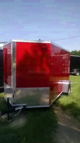 RED 12FT SINGLE AXLE V-NOSE TRAILER