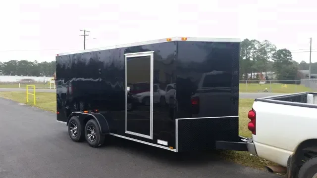 Black 14ft  Blackout Trailer with Rear Ramp