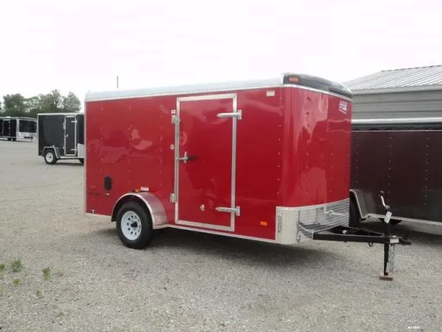 12ft Red Flat Single Axle Cargo Trailer