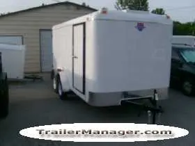 14ft   Tandem Axle WHITE With Double Door