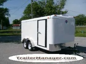 14ft  Tandem Axle WHITE With Double Door