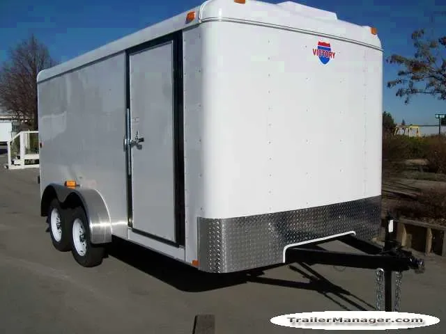 14ft  Tandem Axle WHITE With Double Door