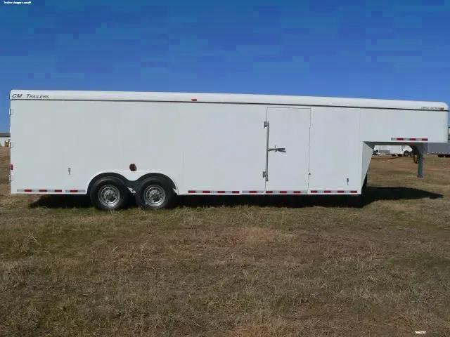 White 20ft T/A GN Cargo Trailer All Aluminum