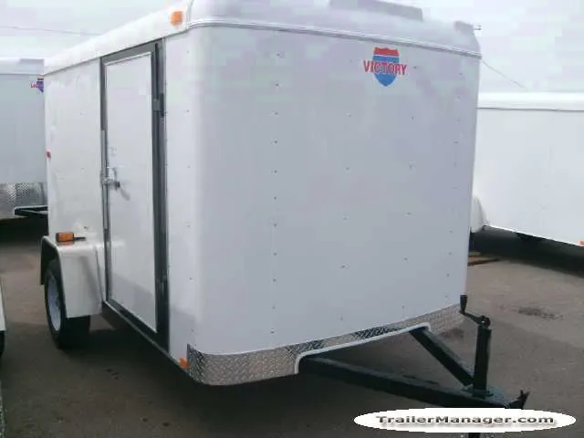 Bumper Pull 10ft White Flat Front Cargo Trailer