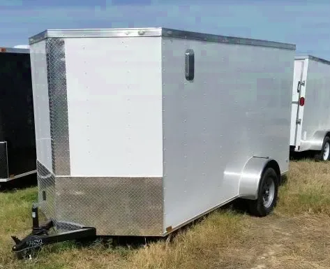 12ft White V-nose Cargo Trailer