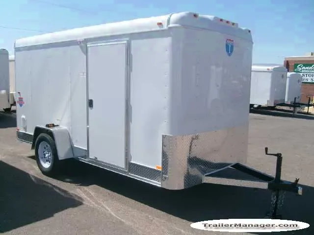 White Flat Front Cargo Trailer 12ft