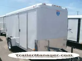 SA White Flat Front 12ft Cargo Trailer