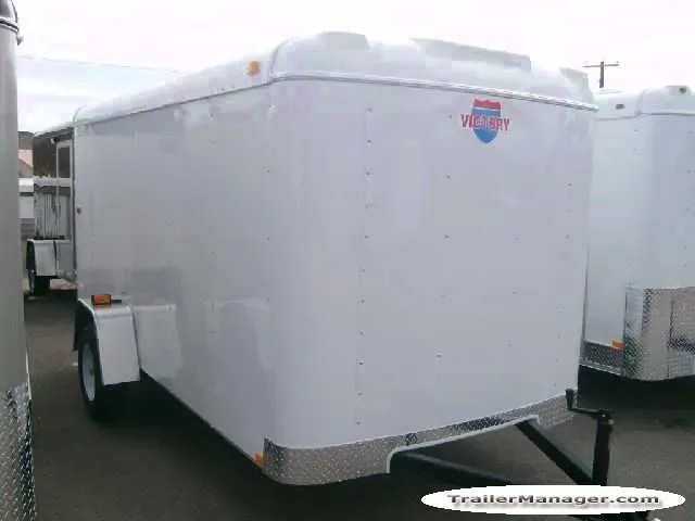 Double Rear Door 12ft White Cargo Trailer
