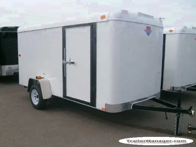White 12ft Cargo Trailer w/Rear Ramp Door