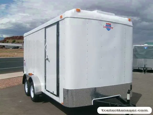 14ft Double Rear Door White Cargo Trailer