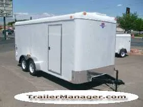 16ft White Cargo Trailer w/Rear Ramp Door