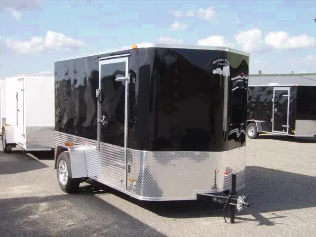 BLACK 12FT BUMPER PULL CARGO TRAILER