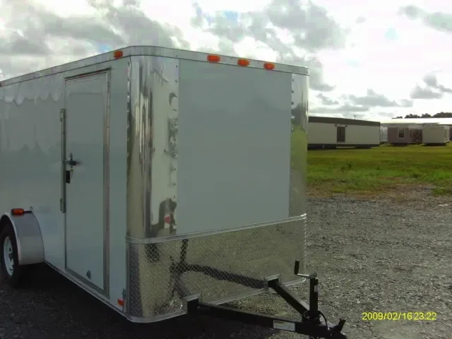 WHITE FLAT FRONT 12FT SA CARGO TRAILER