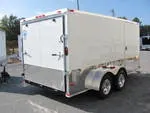 14FT CARGO TRAILER WHITE W/FLAT FRONT