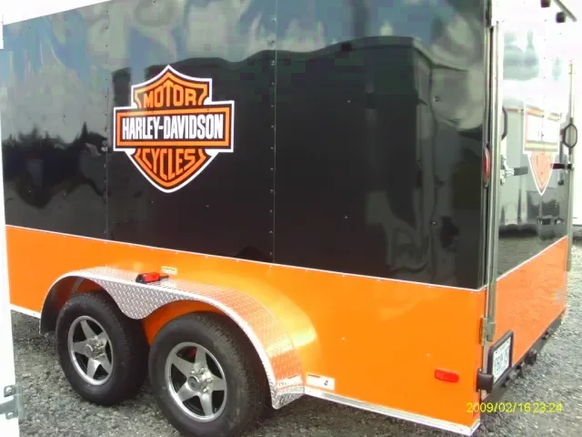 Black w/Orange Trim 14ft Enclosed Trailer