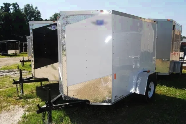 White 10ft  Cargo Trailer-Single Axle