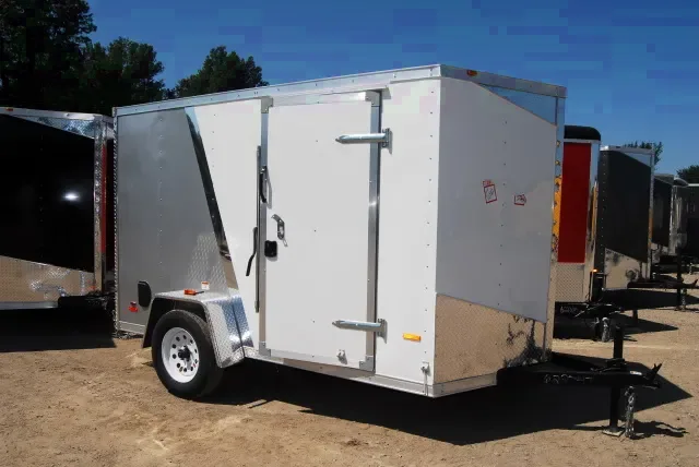 White/Silver Two Tone 12ft Enclosed Cargo Trailer w/Ramp