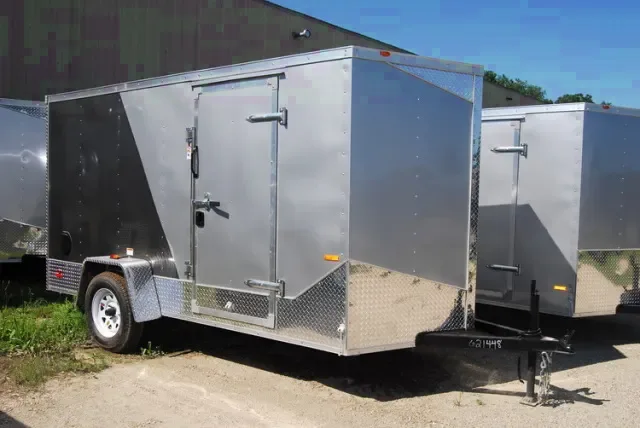 12ft Two-Tone Silver/Black Cargo Trailer