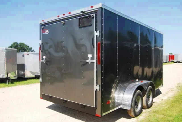 Black 12ft  Enclosed Tandem Axle Trailer