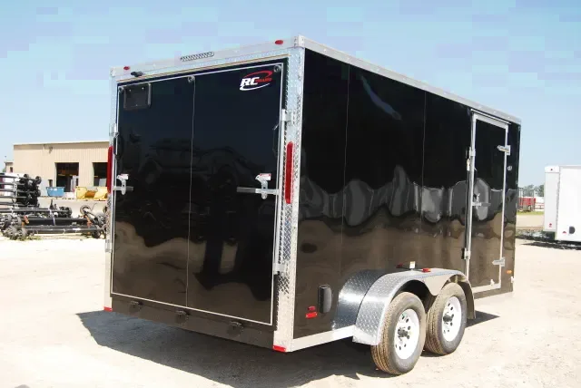 Black 14ft Cargo/ Motorcycle Trailer