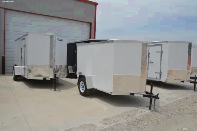 White 8ft Cargo V-Nose Single Axle