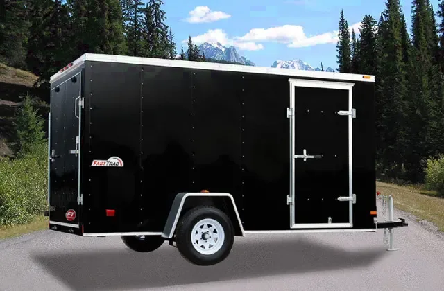 Black V-Nose 10ft Cargo Trailer