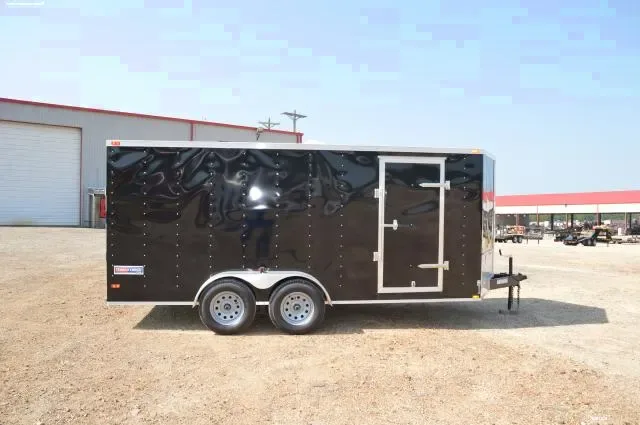 Black 14ft Tandem Axle Cargo w/Rear Ramp